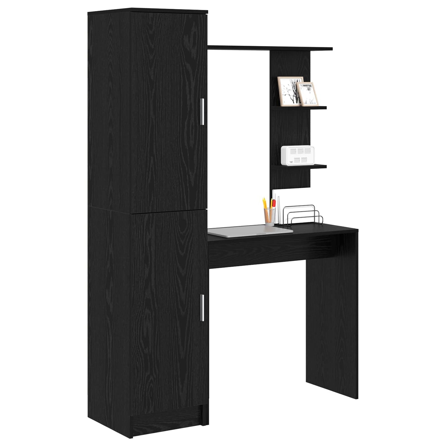 Schreibtisch 2 pcs Schwarz Eichen-Optik