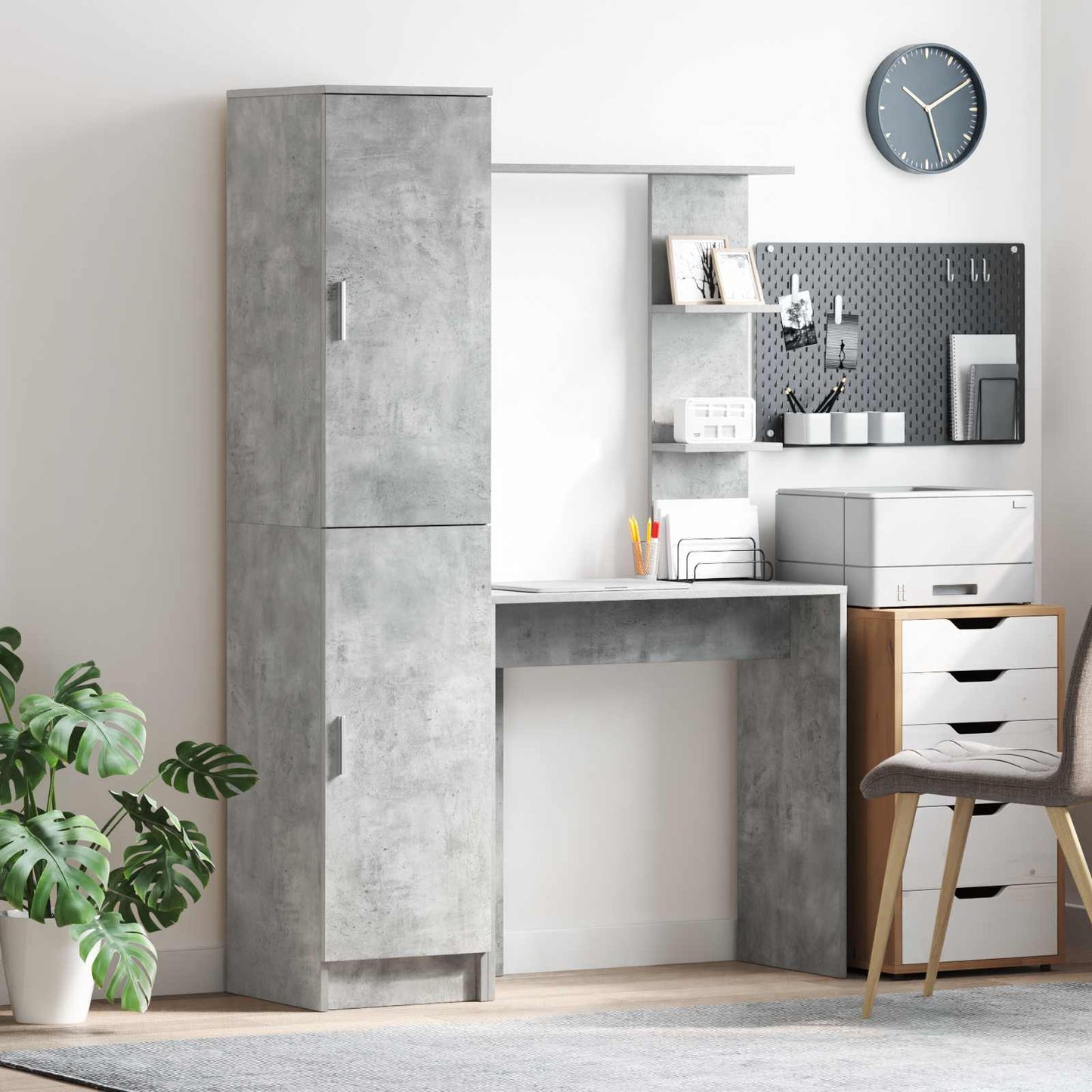 Desk 2 pcs Concrete Gray