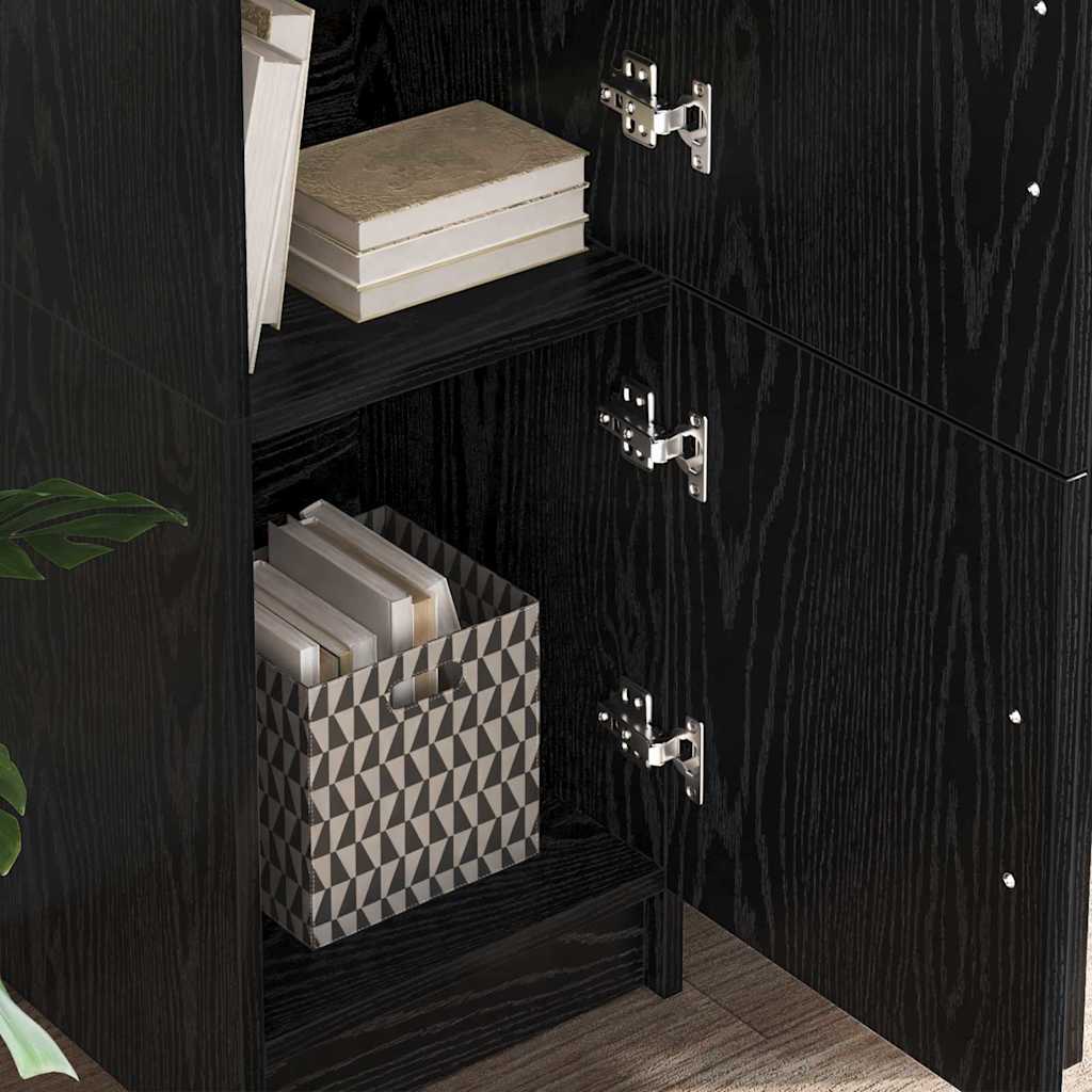 Desk 2 pcs Black Oak Effect