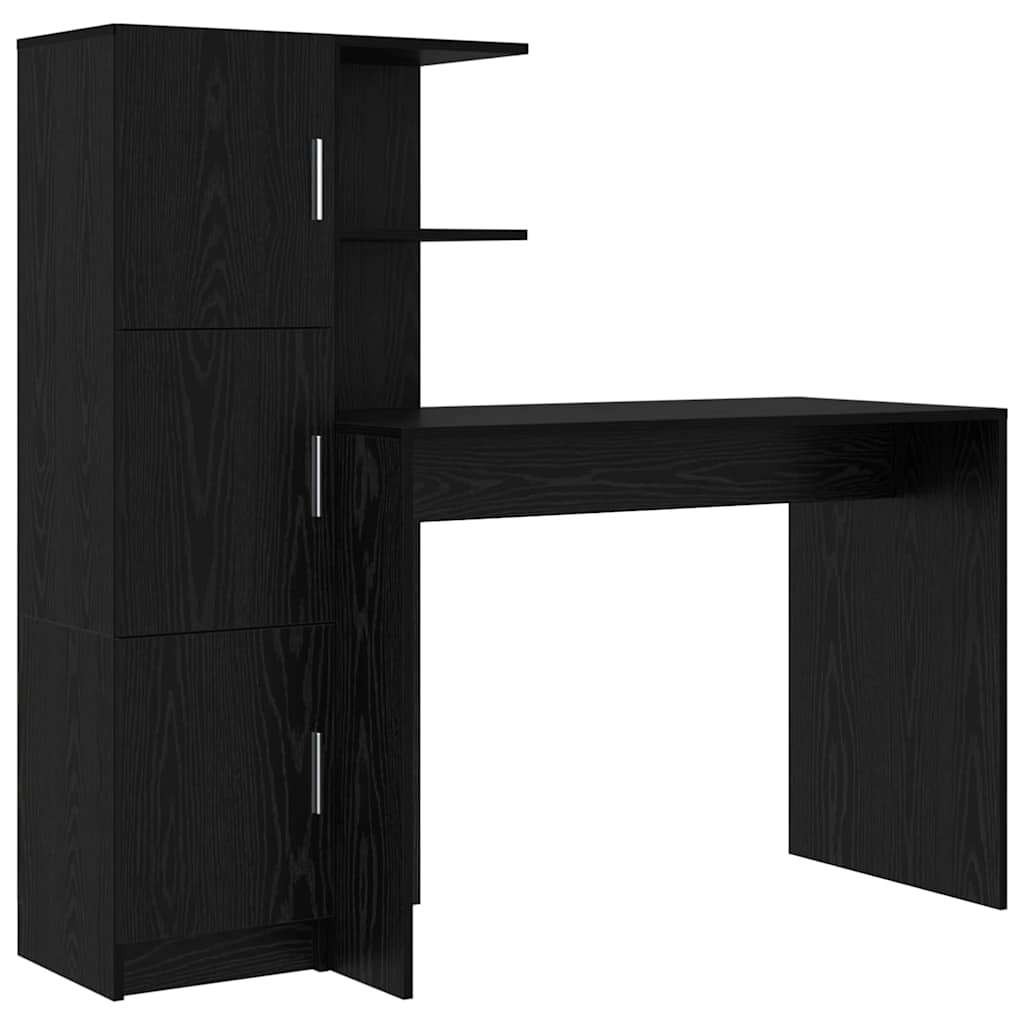 Desk 2 pcs Black Oak Effect
