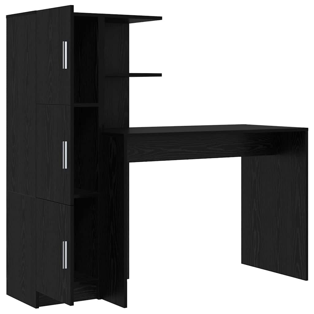 Desk 2 pcs Black Oak Effect