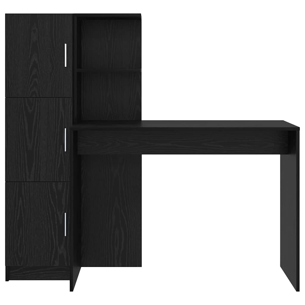 Desk 2 pcs Black Oak Effect