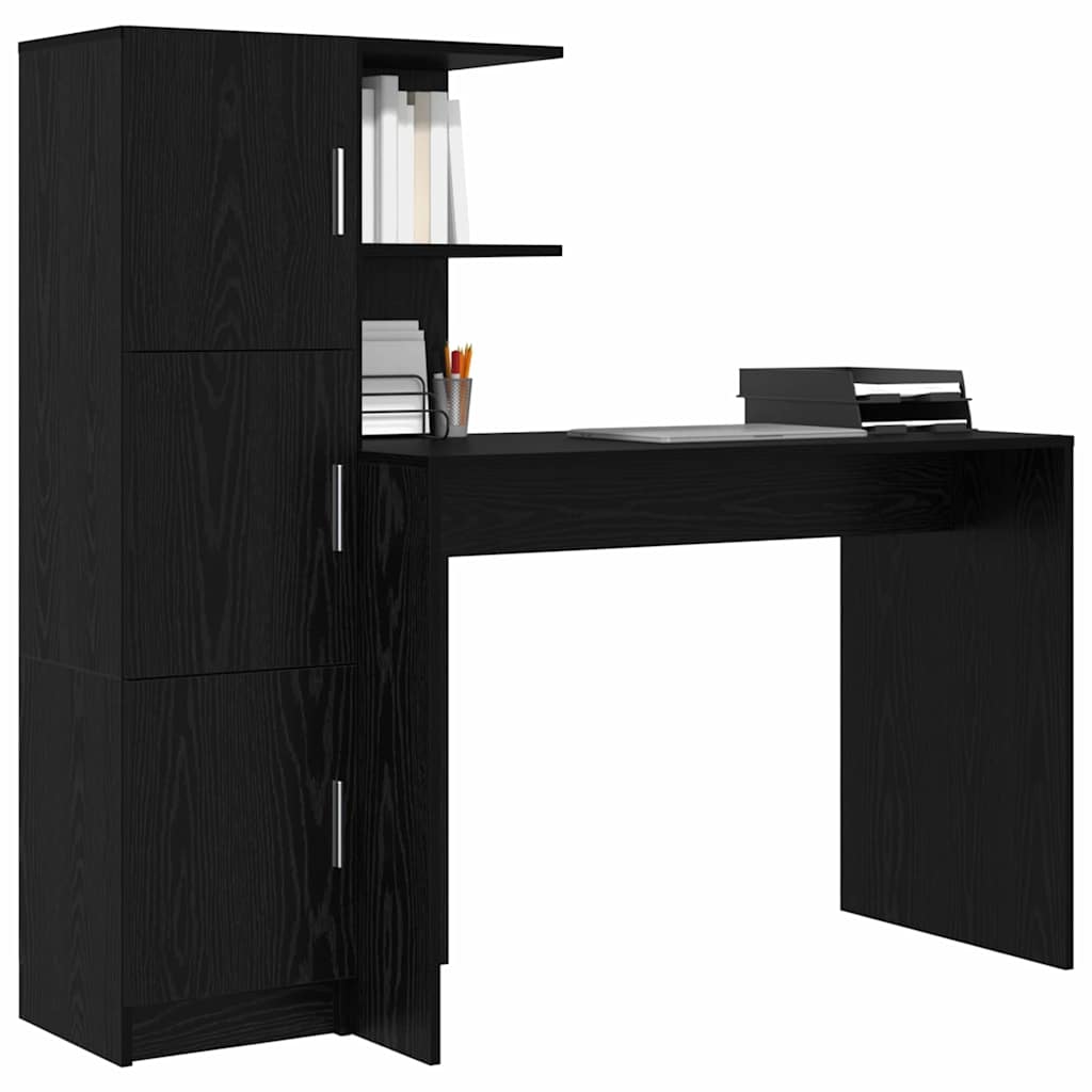 Desk 2 pcs Black Oak Effect
