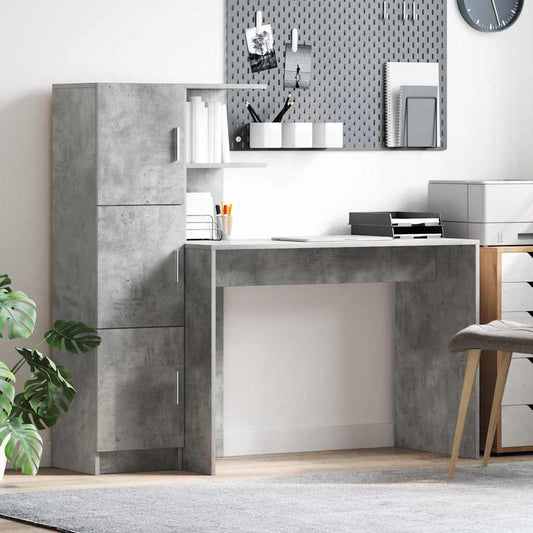 Desk 2 pcs Concrete Gray