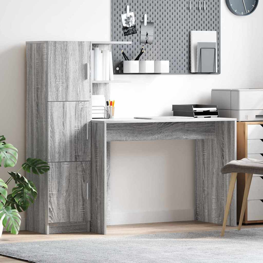 Desk 2 pcs Gray Sonoma