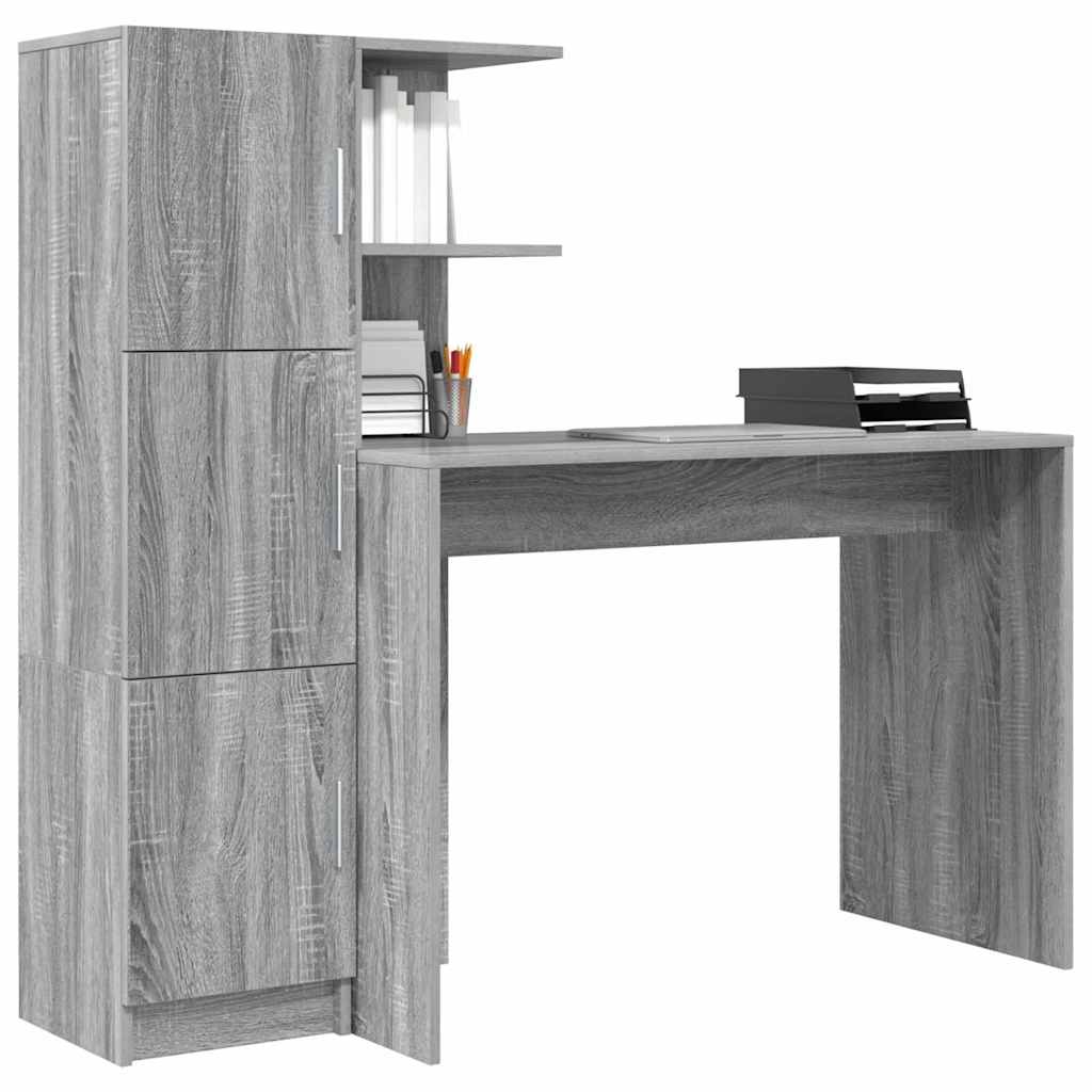 Desk 2 pcs Gray Sonoma