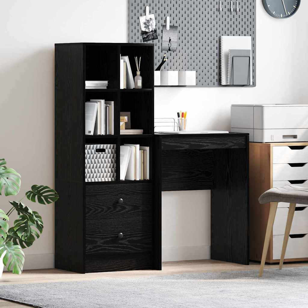 Desk with drawers 2 pcs Black Oak-look