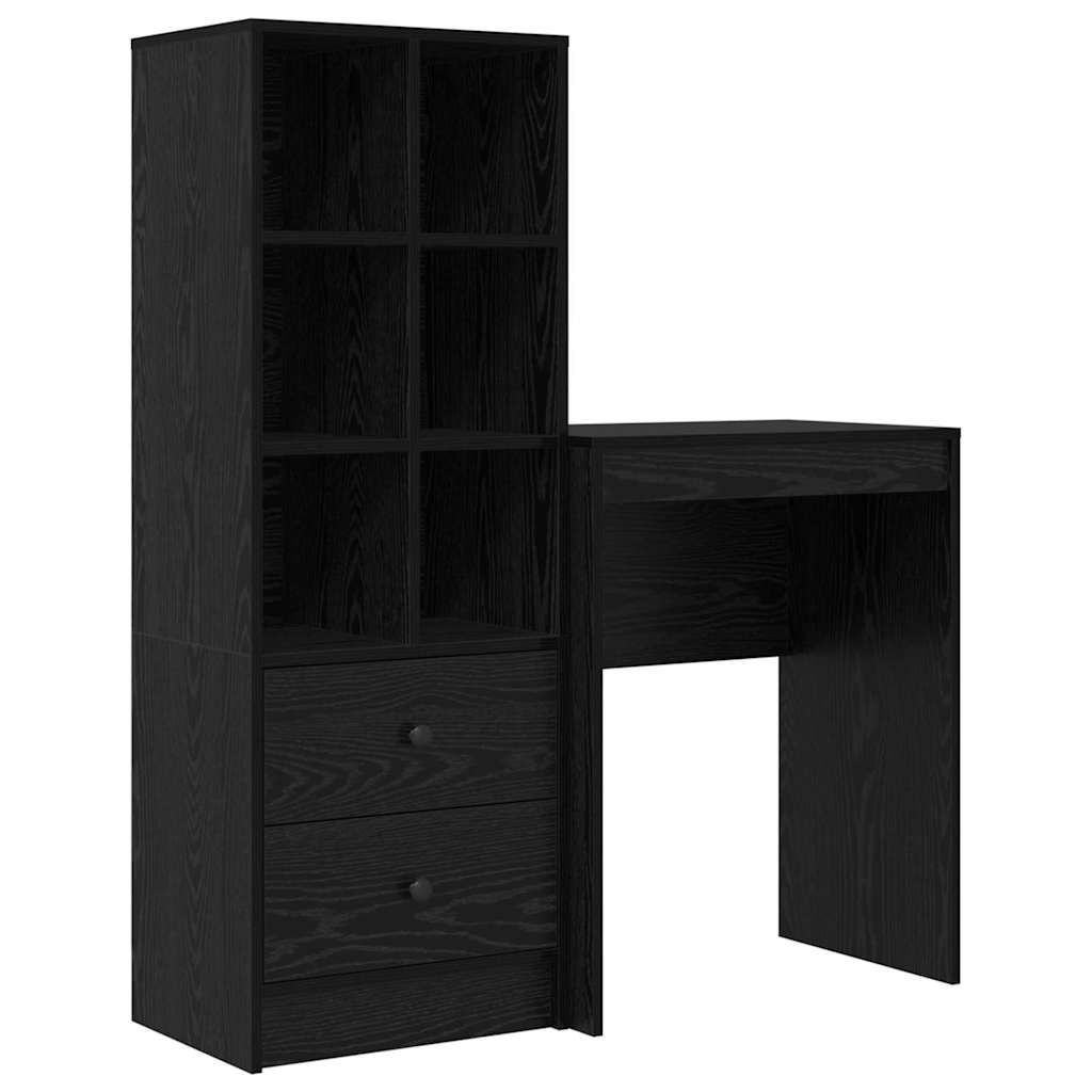 Desk with drawers 2 pcs Black Oak-look