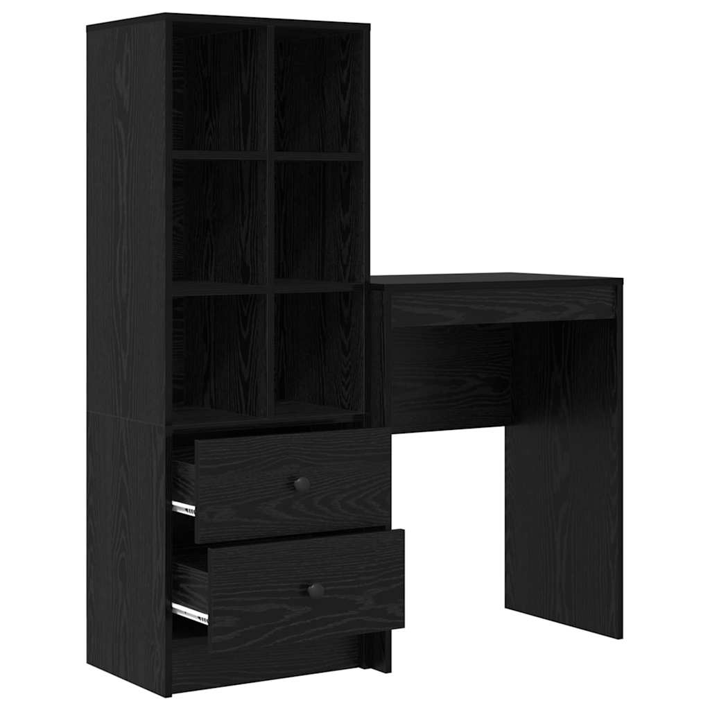 Desk with drawers 2 pcs Black Oak-look