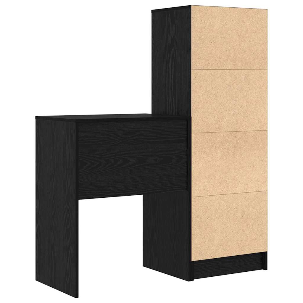 Desk with drawers 2 pcs Black Oak-look