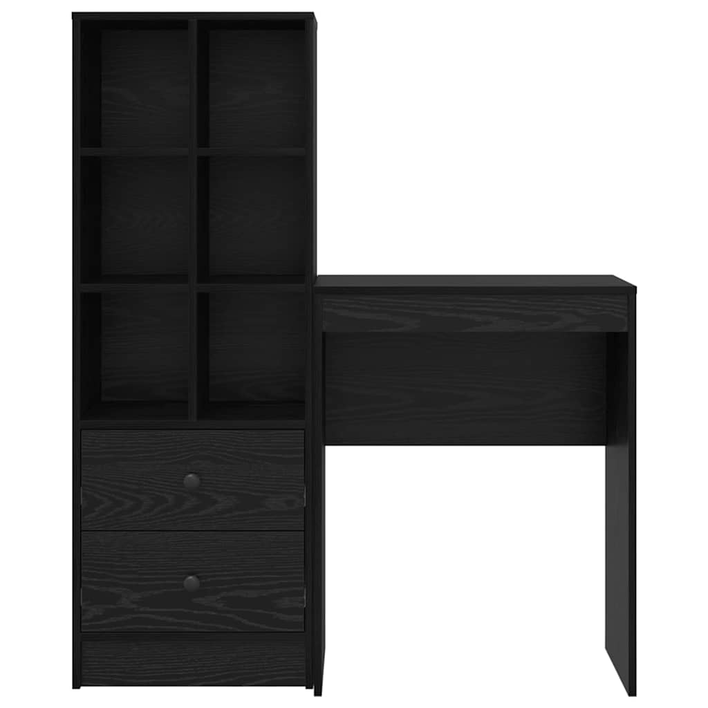 Desk with drawers 2 pcs Black Oak-look