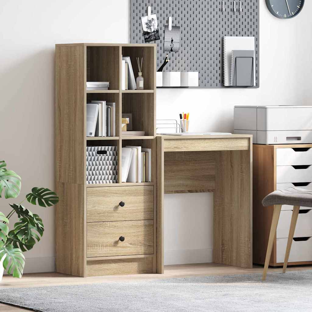 Schreibtisch mit Schubladen 2 pcs Sonoma-Eiche