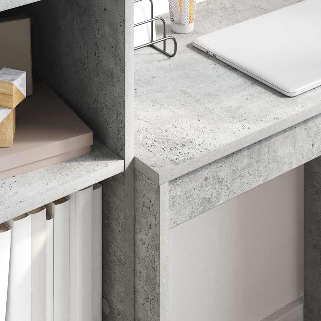 Schreibtisch mit Schubladen 2 pcs Beton Grau