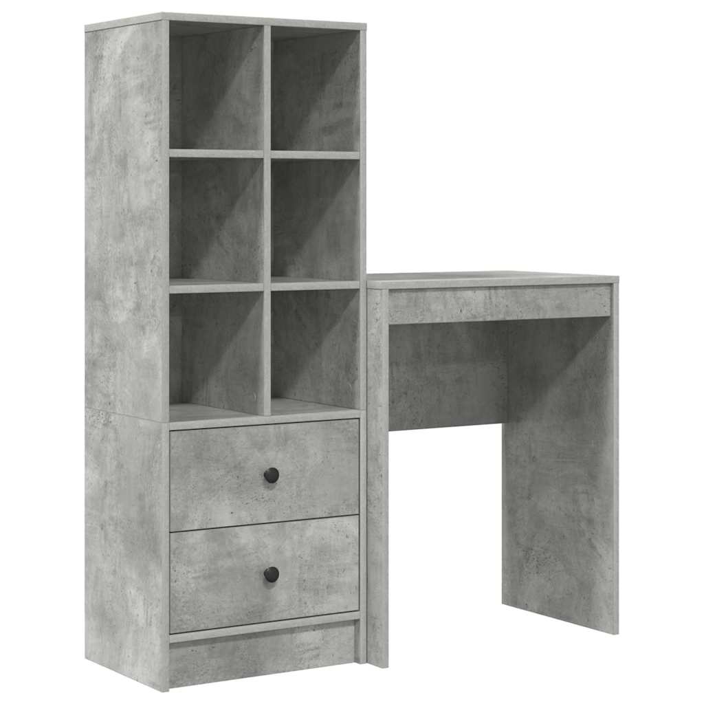Schreibtisch mit Schubladen 2 pcs Beton Grau