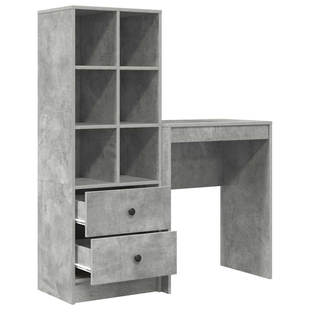 Schreibtisch mit Schubladen 2 pcs Beton Grau