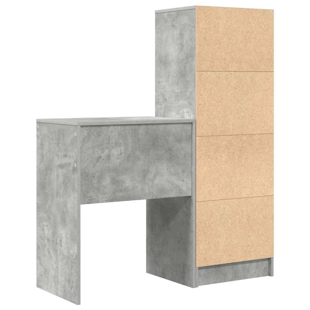 Schreibtisch mit Schubladen 2 pcs Beton Grau
