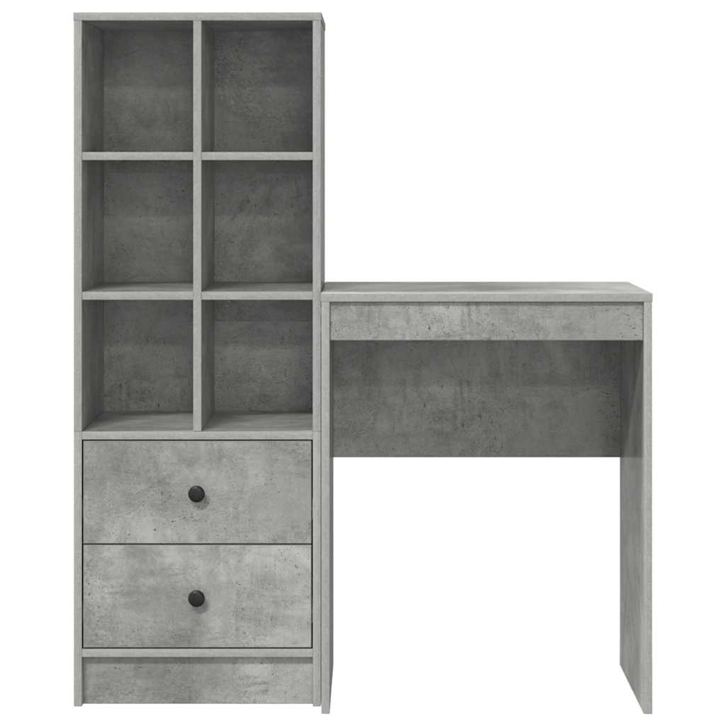 Schreibtisch mit Schubladen 2 pcs Beton Grau