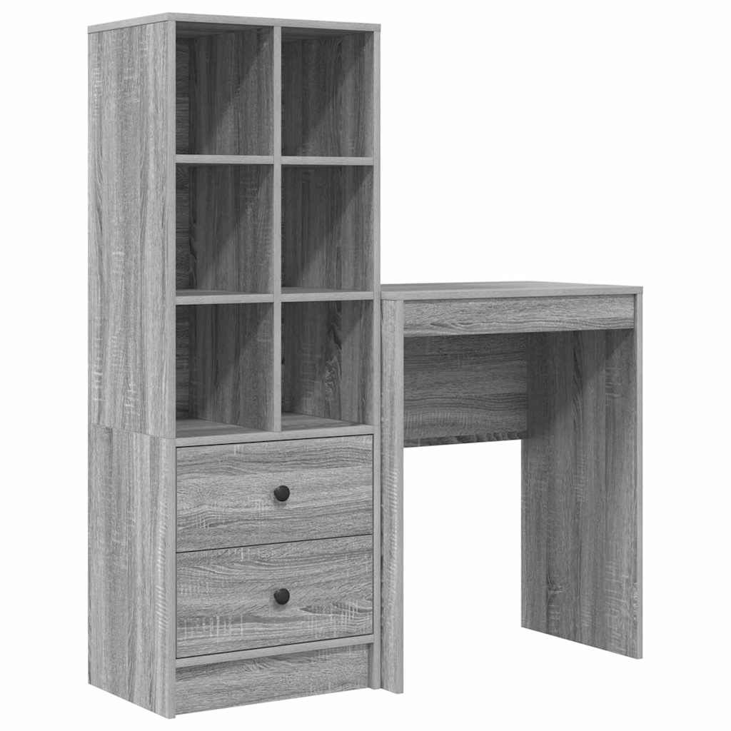 Schreibtisch mit Schubladen 2 pcs Graues Sonoma