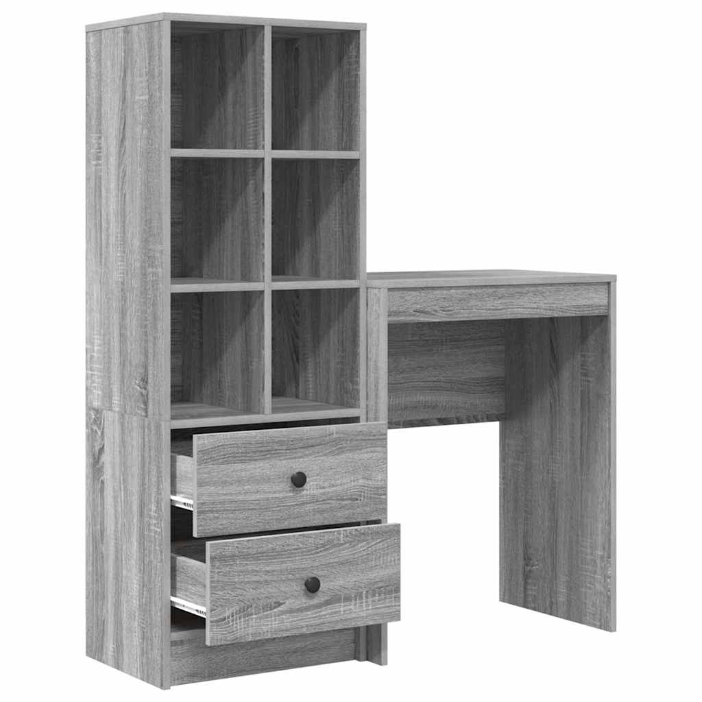 Schreibtisch mit Schubladen 2 pcs Graues Sonoma