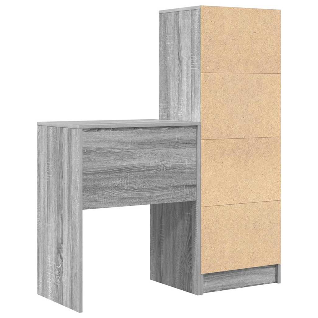 Schreibtisch mit Schubladen 2 pcs Graues Sonoma