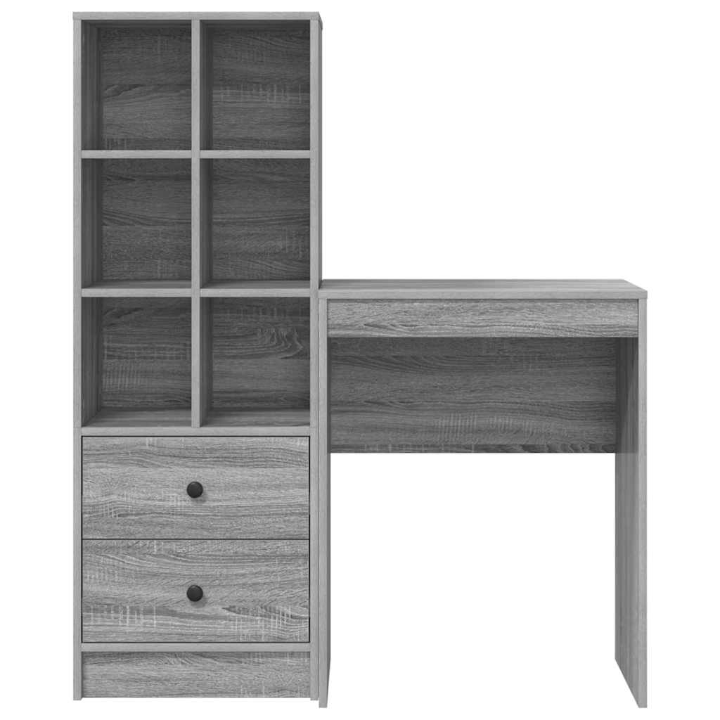 Schreibtisch mit Schubladen 2 pcs Graues Sonoma