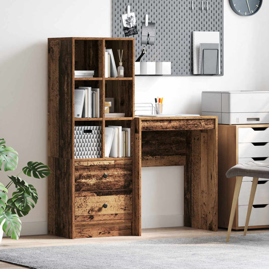 Desk with drawers 2 pcs reclaimed wood