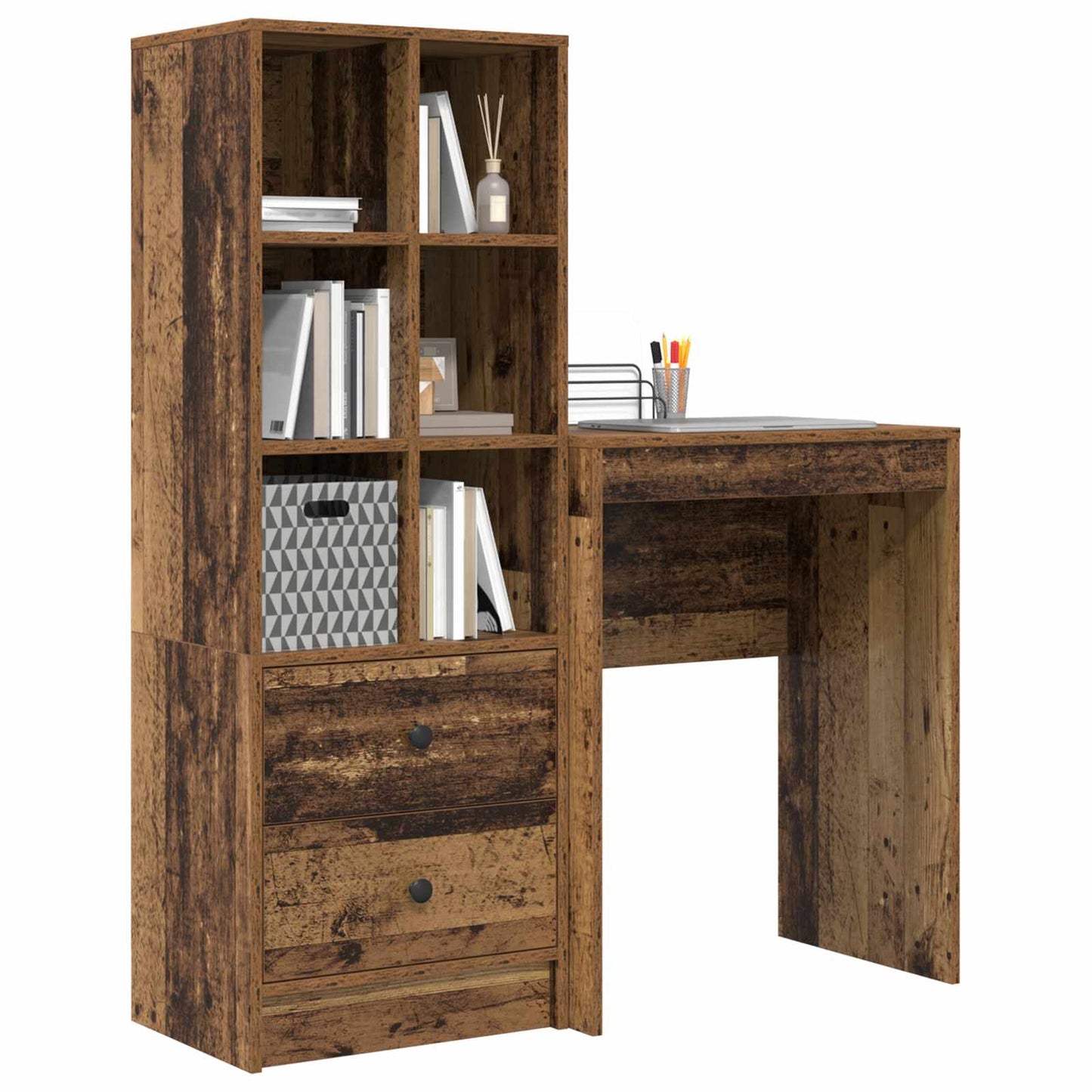 Desk with drawers 2 pcs reclaimed wood