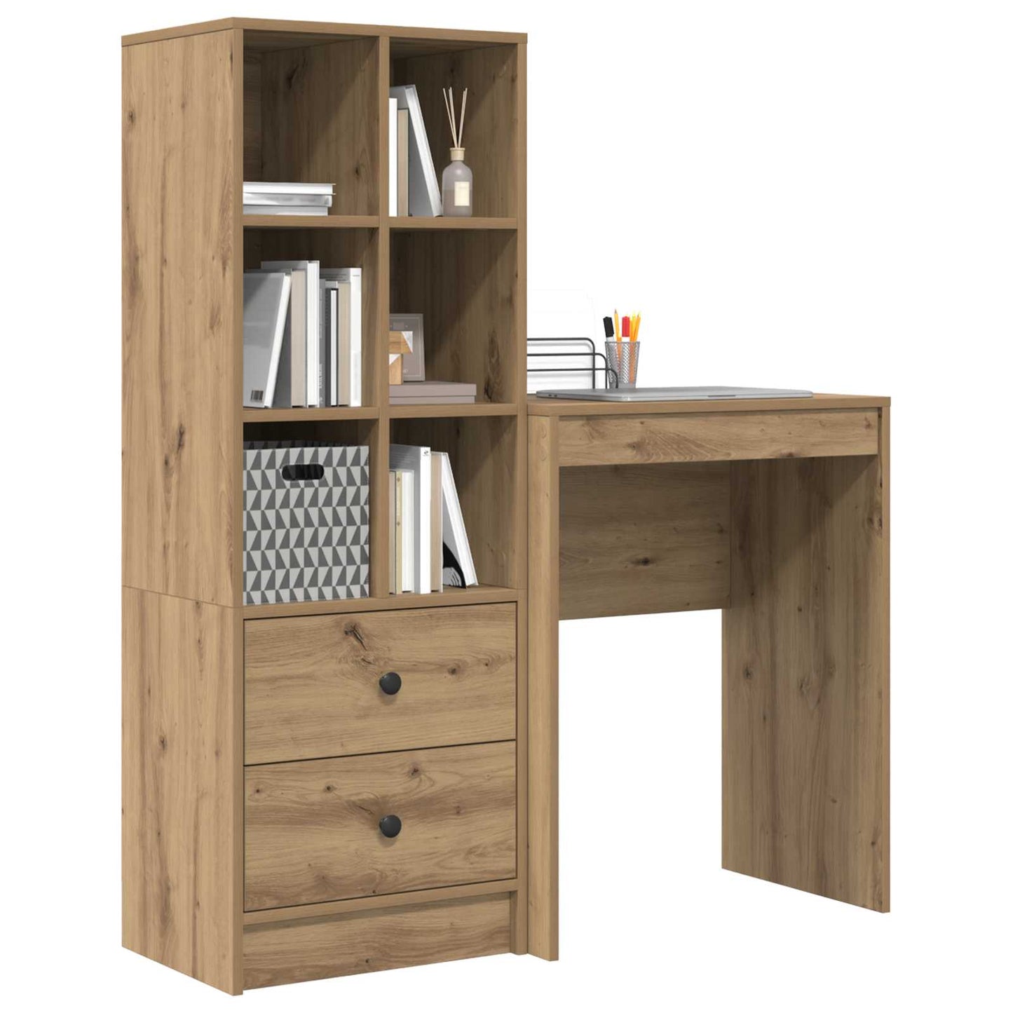 Desk with Drawers 2 pcs Artisan Oak