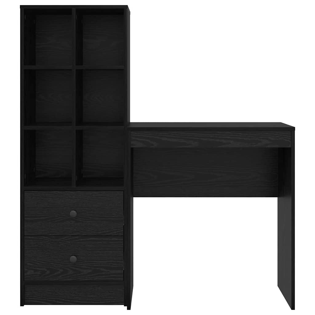 Schreibtisch mit Schubladen 2 pcs Schwarz Eichen-Optik