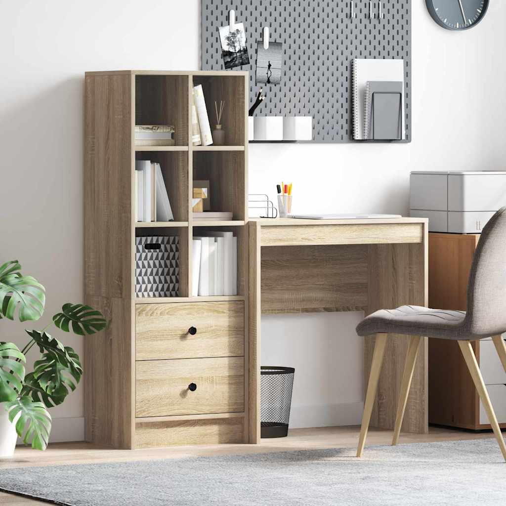 Schreibtisch mit Schubladen 2 pcs Sonoma-Eiche