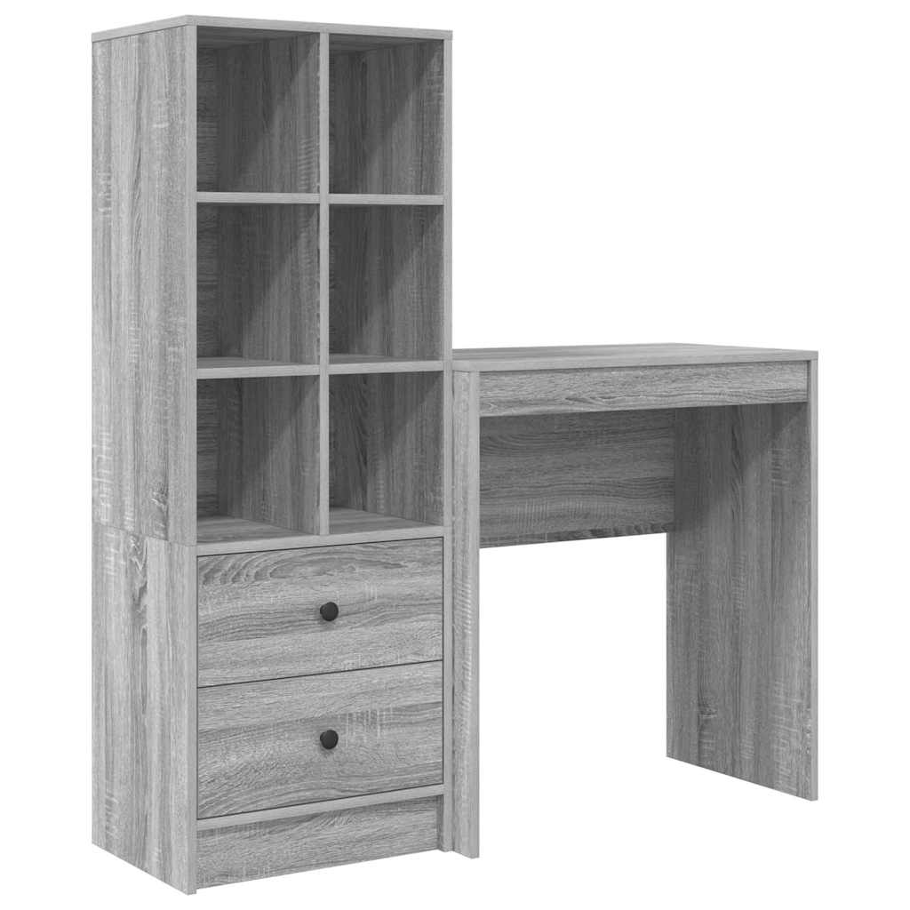 Desk with drawers 2 pcs Sonoma Grey
