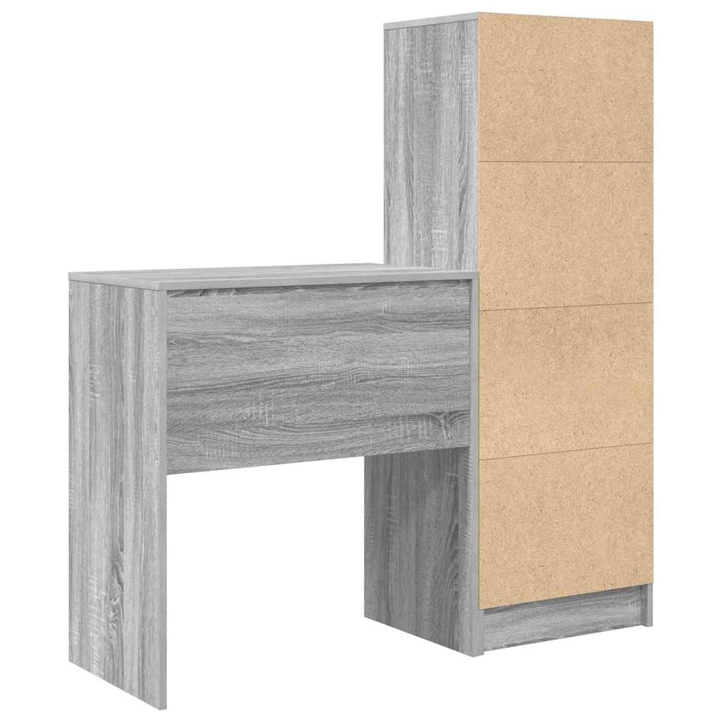Desk with drawers 2 pcs Sonoma Grey