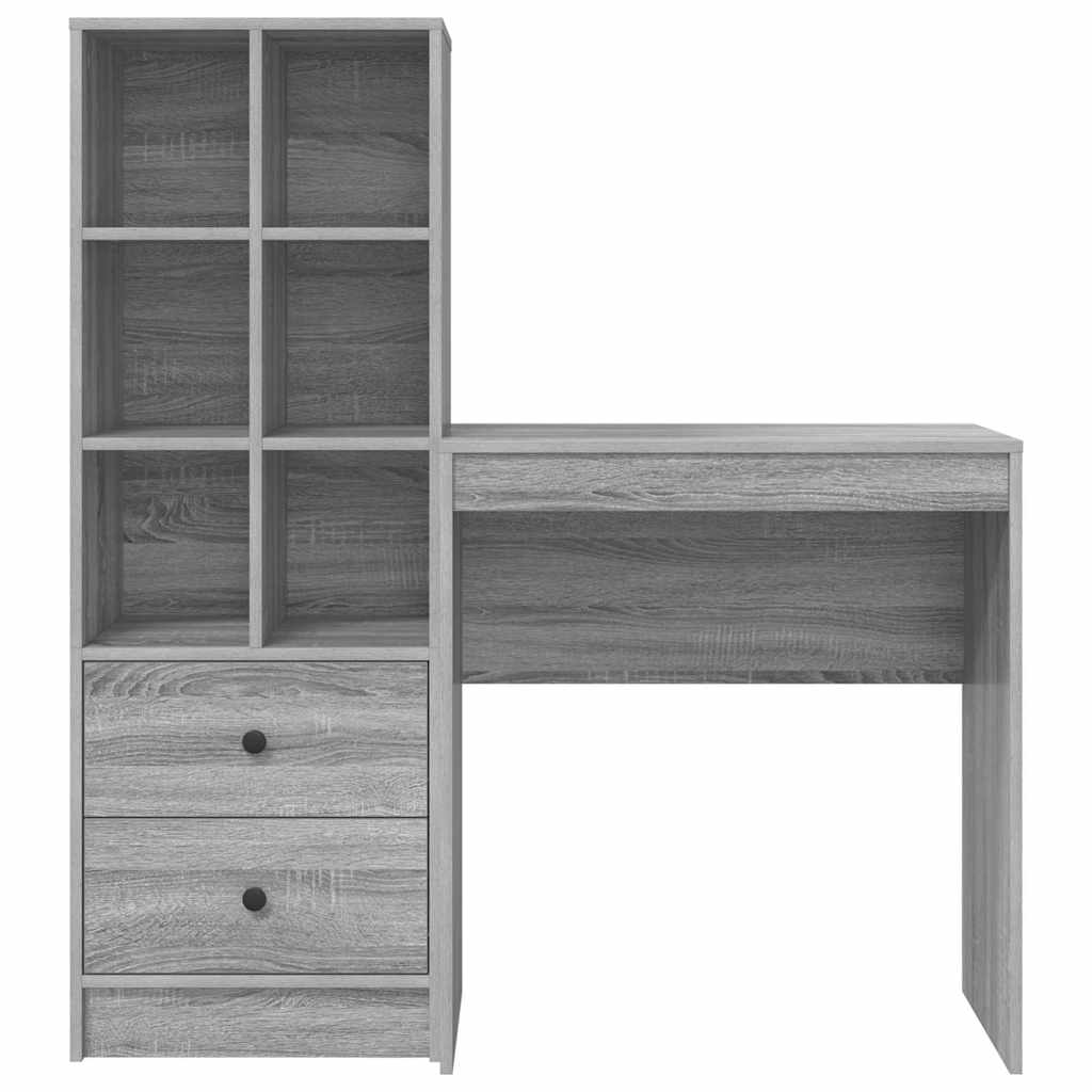 Desk with drawers 2 pcs Sonoma Grey