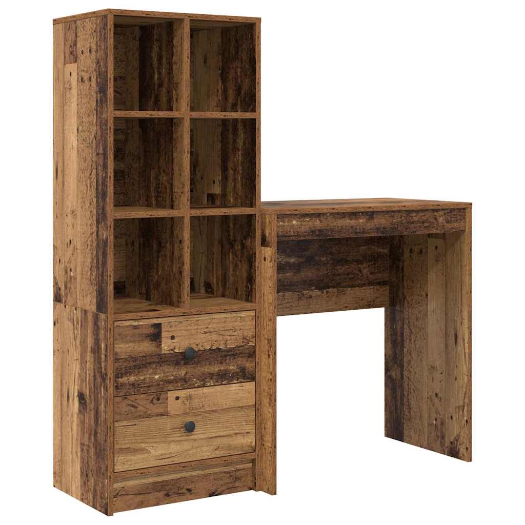 Schreibtisch mit Schubladen 2 pcs Altholz