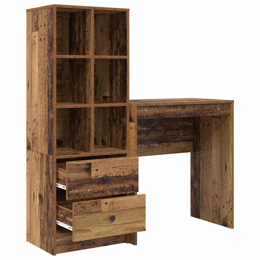 Schreibtisch mit Schubladen 2 pcs Altholz