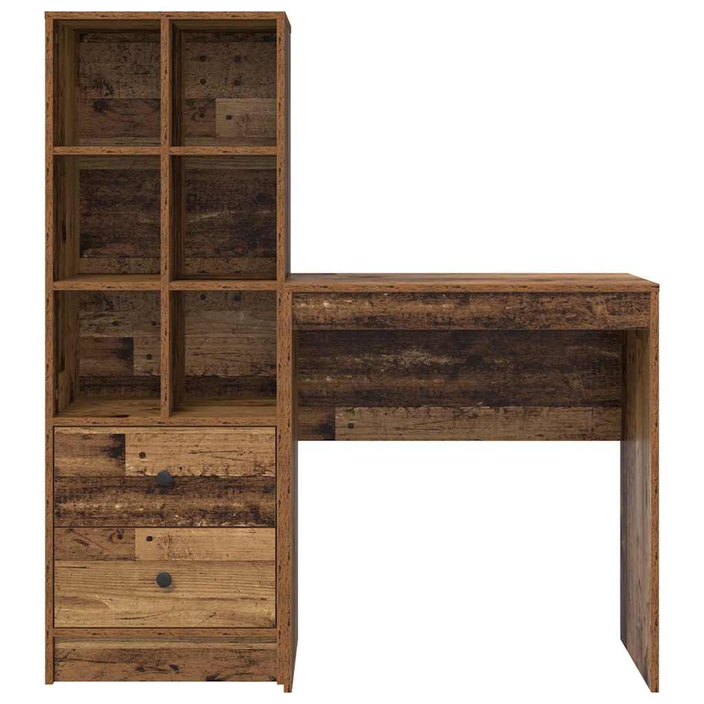 Schreibtisch mit Schubladen 2 pcs Altholz