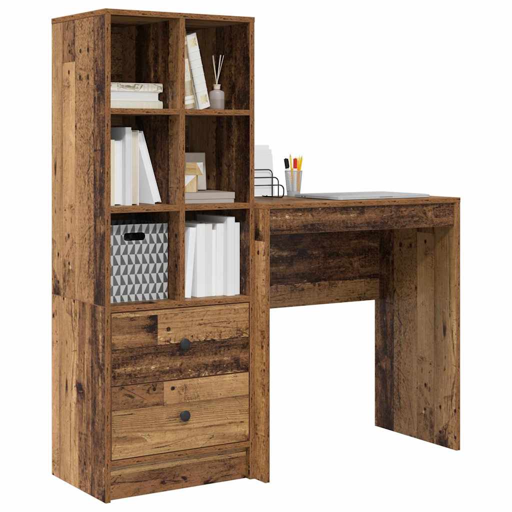 Schreibtisch mit Schubladen 2 pcs Altholz
