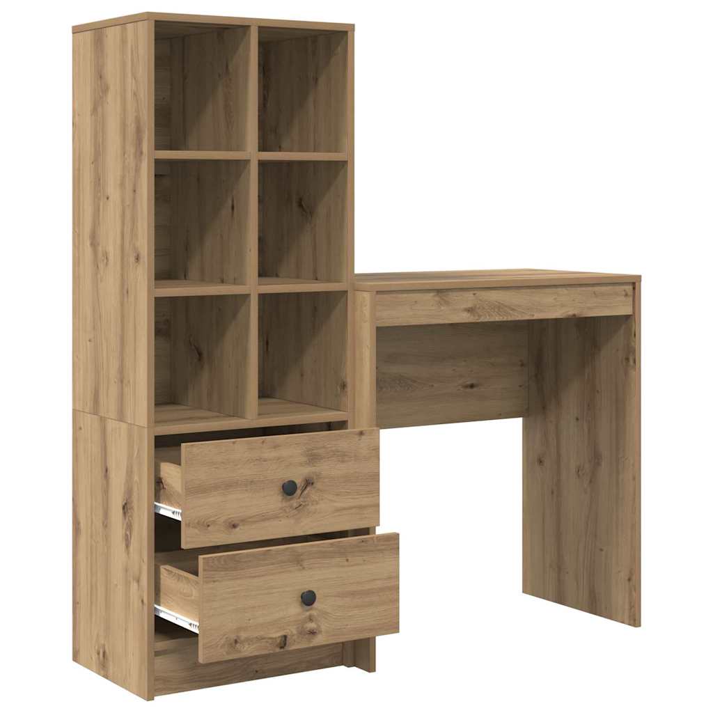 Desk with Drawers 2 pcs Artisan Oak