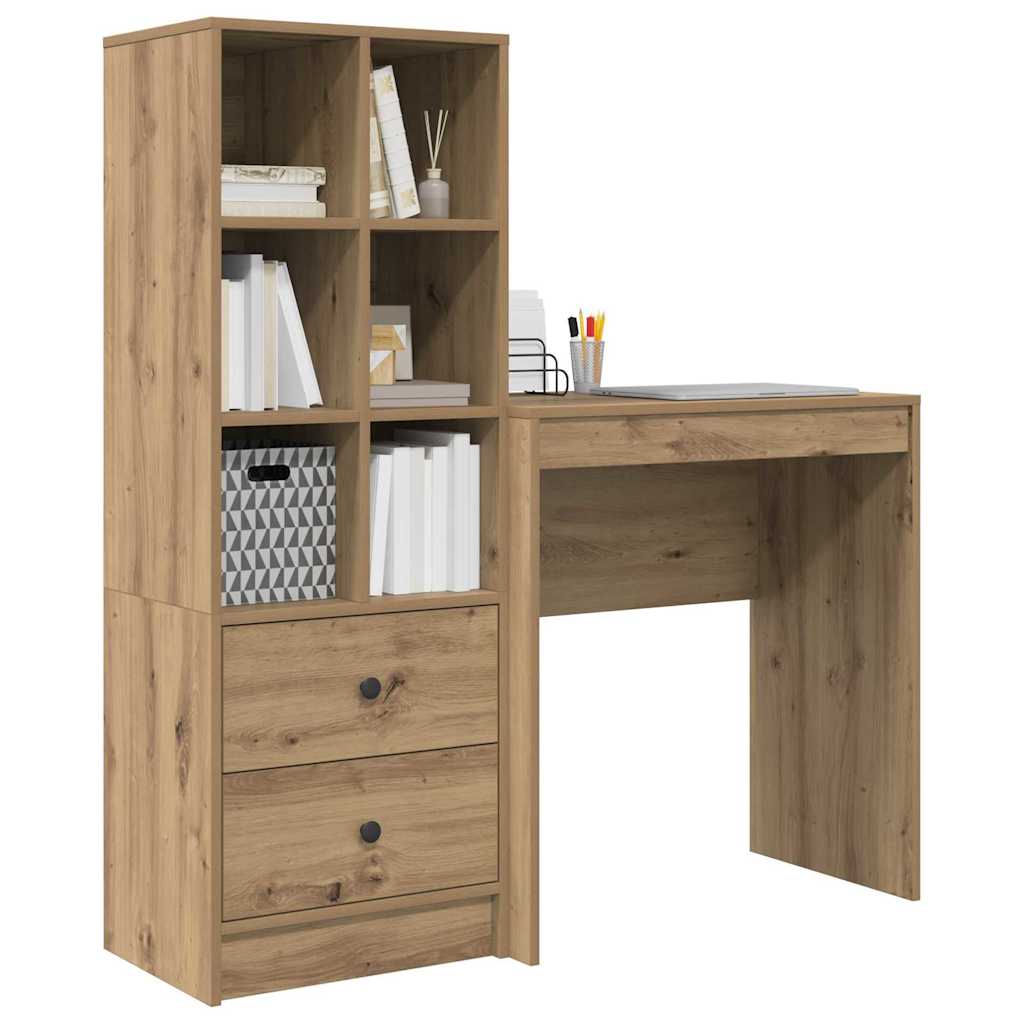Desk with Drawers 2 pcs Artisan Oak