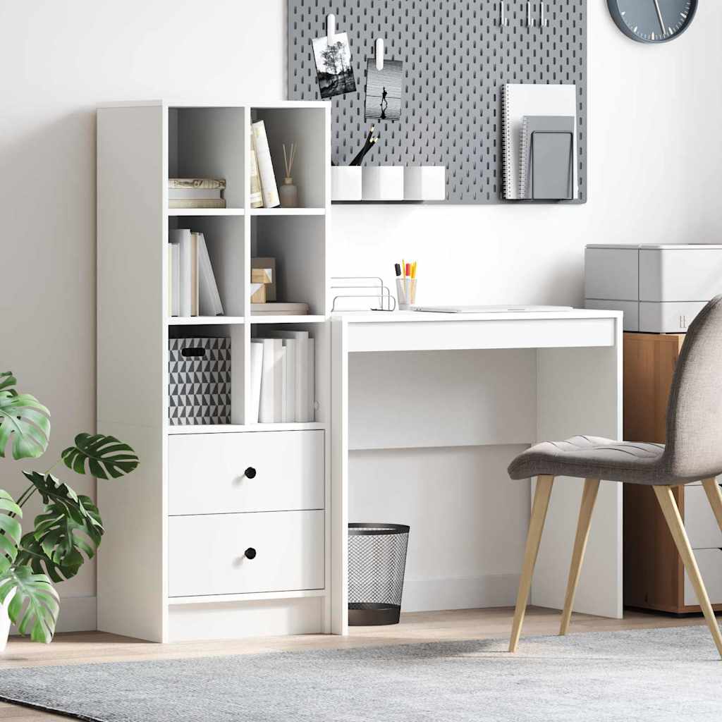 Schreibtisch mit Schubladen 2 pcs Weiß