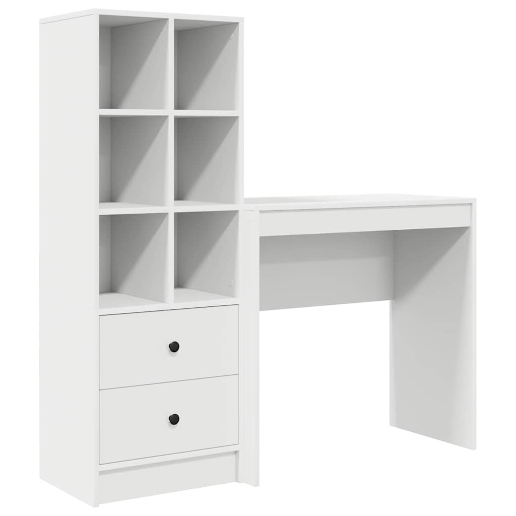 Schreibtisch mit Schubladen 2 pcs Weiß