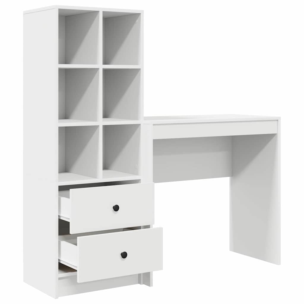 Schreibtisch mit Schubladen 2 pcs Weiß