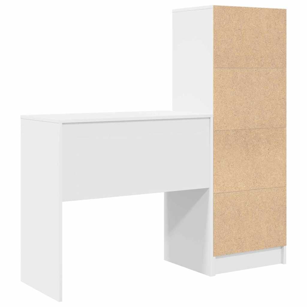 Schreibtisch mit Schubladen 2 pcs Weiß