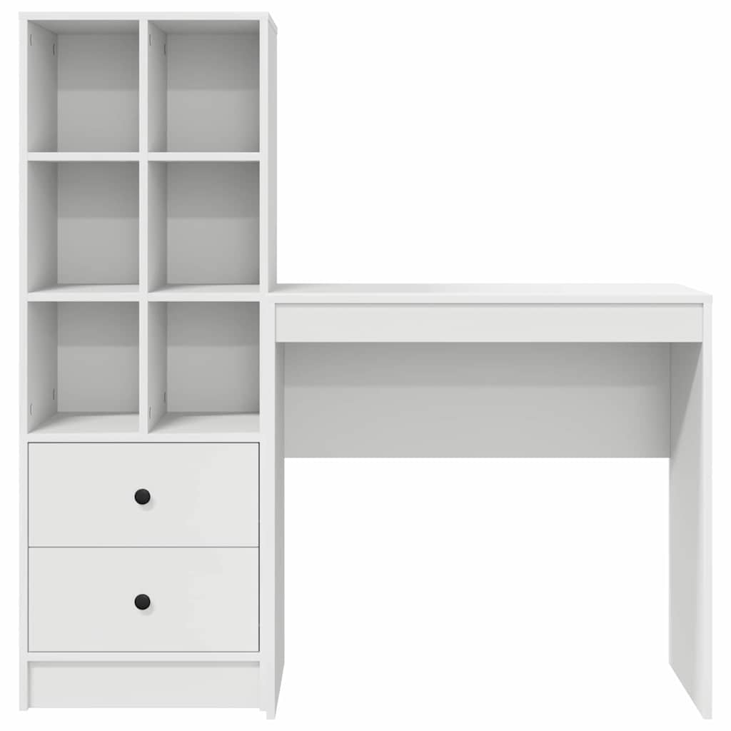 Schreibtisch mit Schubladen 2 pcs Weiß