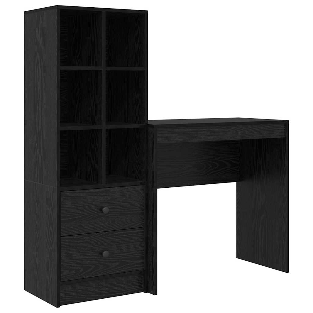 Desk with Drawers 2 pcs Black Oak-Look