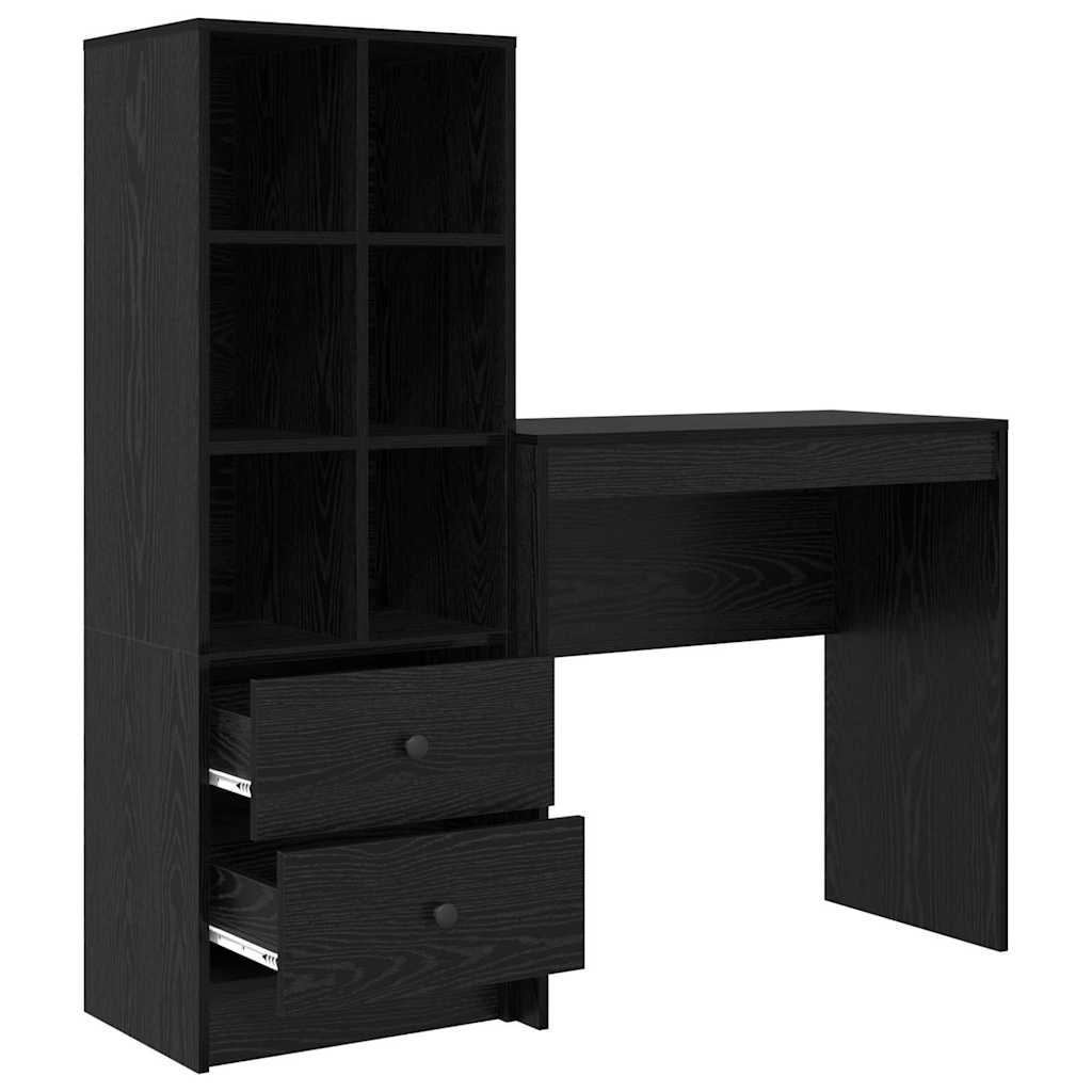 Desk with Drawers 2 pcs Black Oak-Look