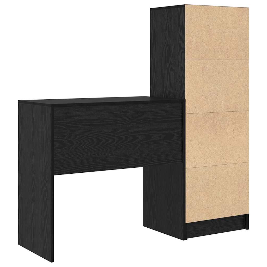 Desk with Drawers 2 pcs Black Oak-Look