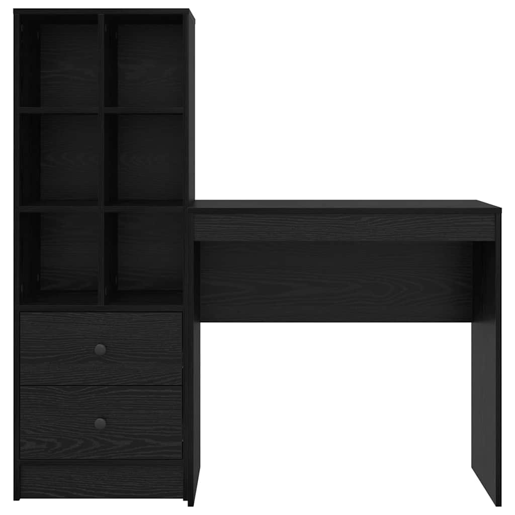 Desk with Drawers 2 pcs Black Oak-Look