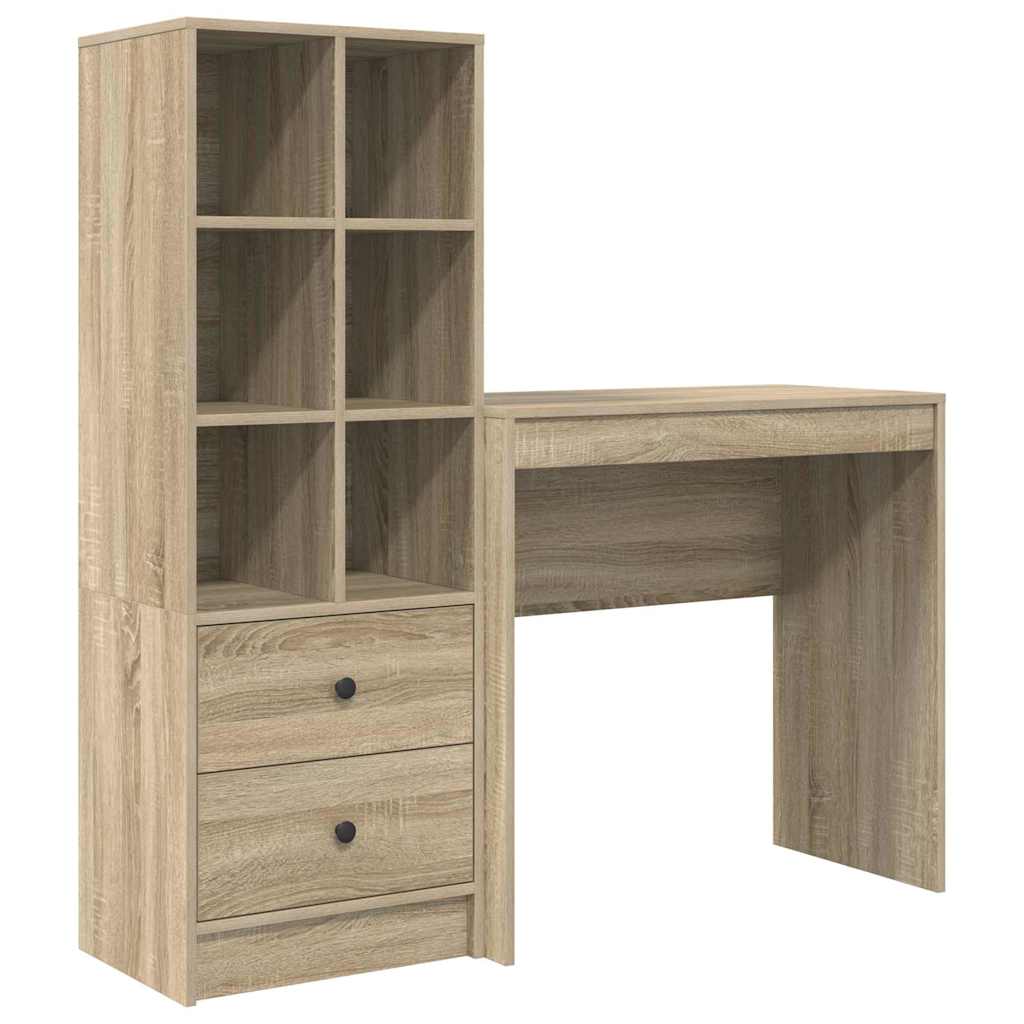 Desk with drawers 2 pcs Sonoma oak