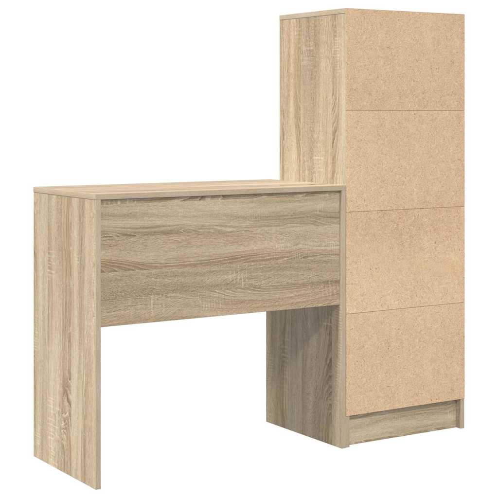 Desk with drawers 2 pcs Sonoma oak